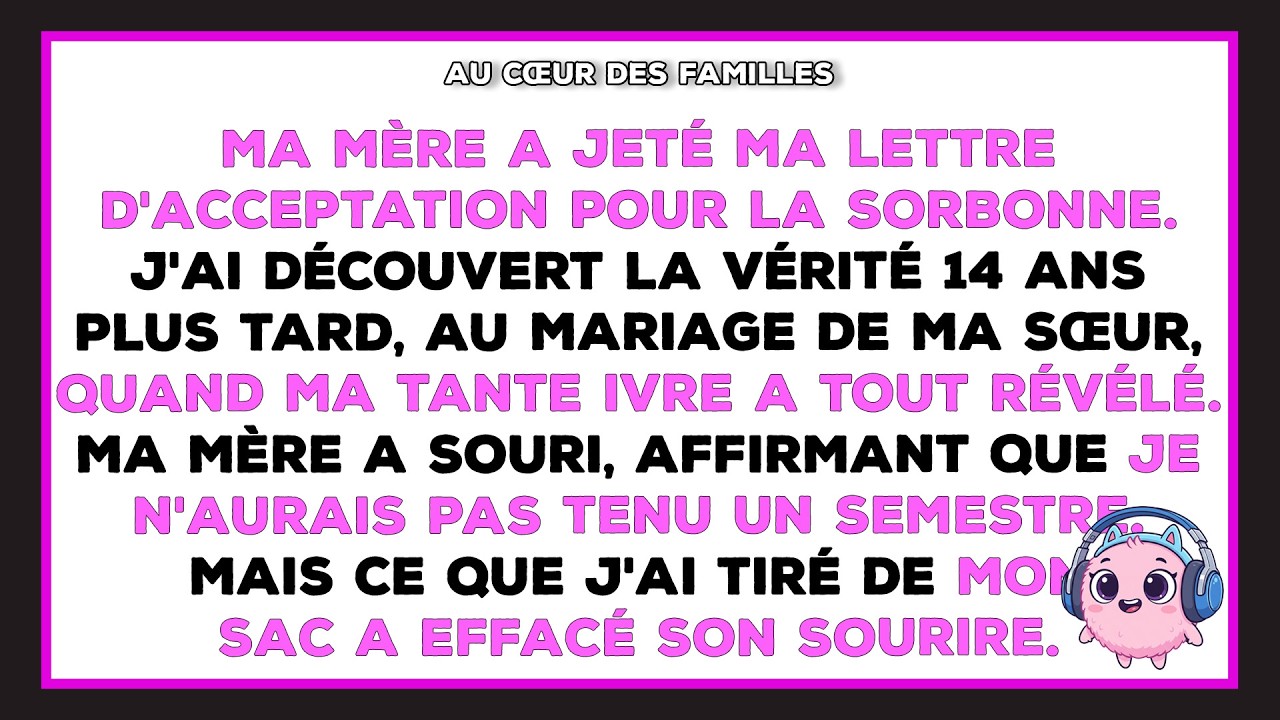 Ma mère a jeté ma lettre d'acceptation de La Sorbonne — Je l'ai découvert 14 ans plus tard