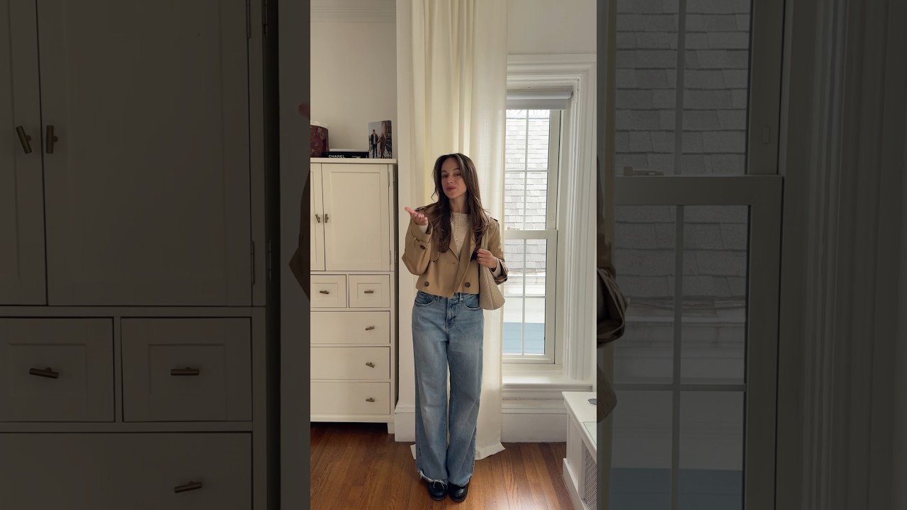 styling a cropped trench coat 🧥 #outfitinspo #springoutfit