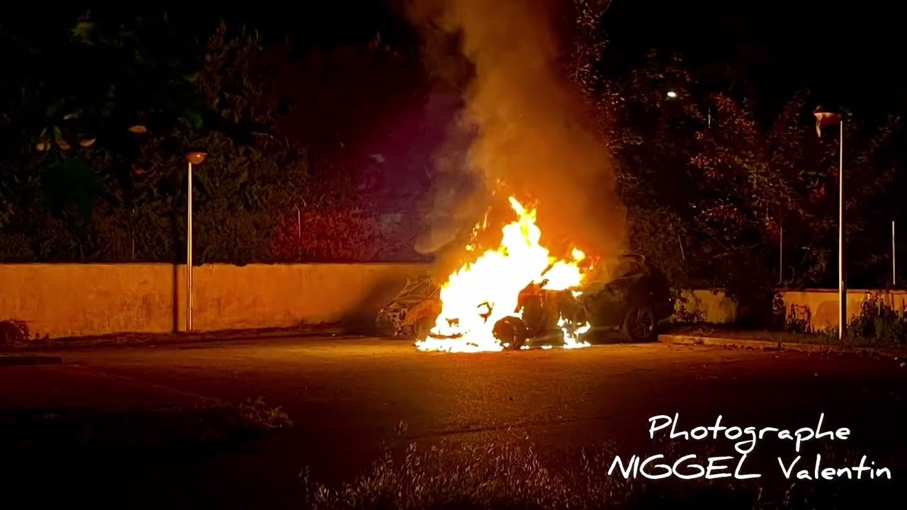 Feu de voiture à Colmar.