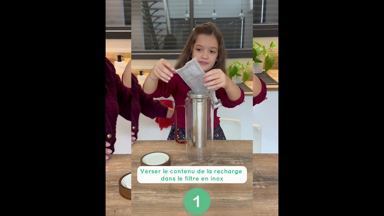 Carafe filtrante en verre écologique facile à utiliser !