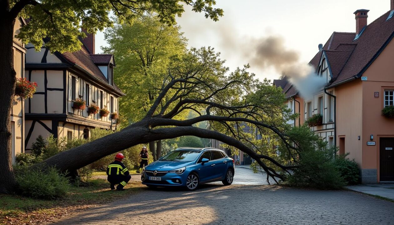 découvrez les faits divers du lundi dans la région de colmar : un arbre tombe sur une voiture, des incidents liés au feu de cheminée et d'autres événements marquants.