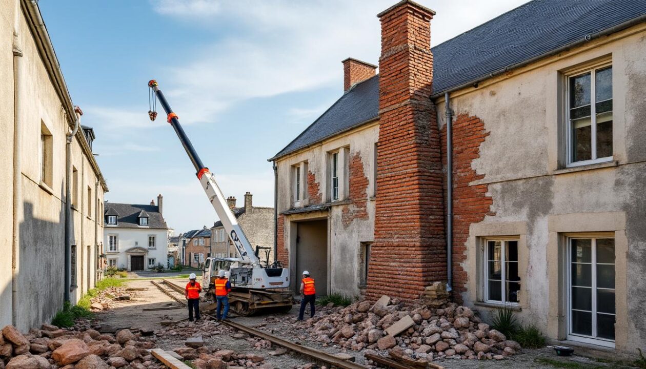 à vannes, la cheminée penchée d’un immeuble du port sera démontée manuellement afin de garantir la sécurité des habitants et préserver l’environnement local.