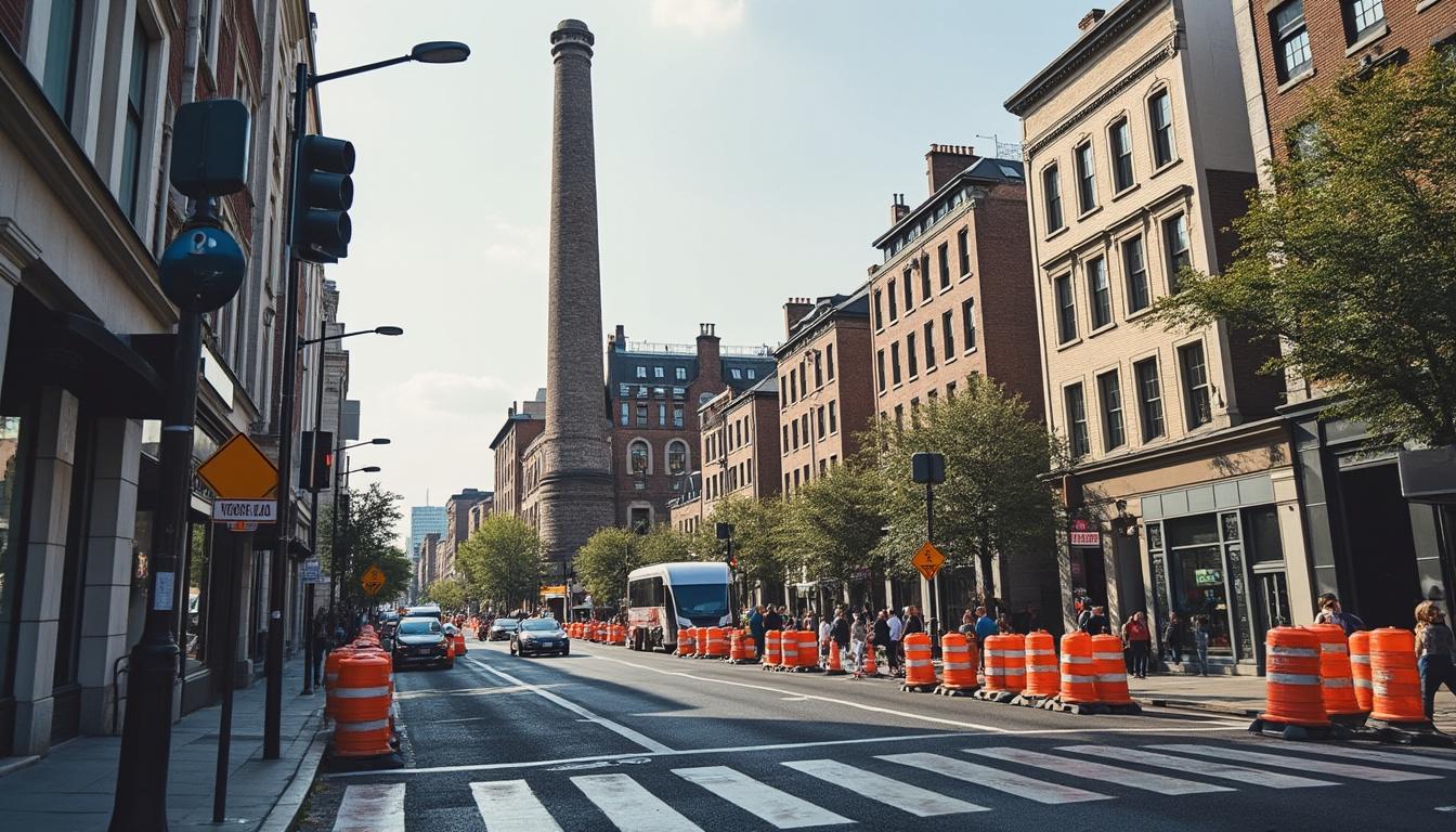 une cheminée instable située derrière la tour entraîne un risque d'effondrement, ce qui provoque la fermeture de la rue lorois et la mise en place d'une déviation de la circulation pour assurer la sécurité des riverains.